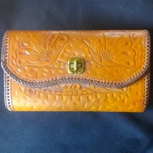Vintage leather clutch